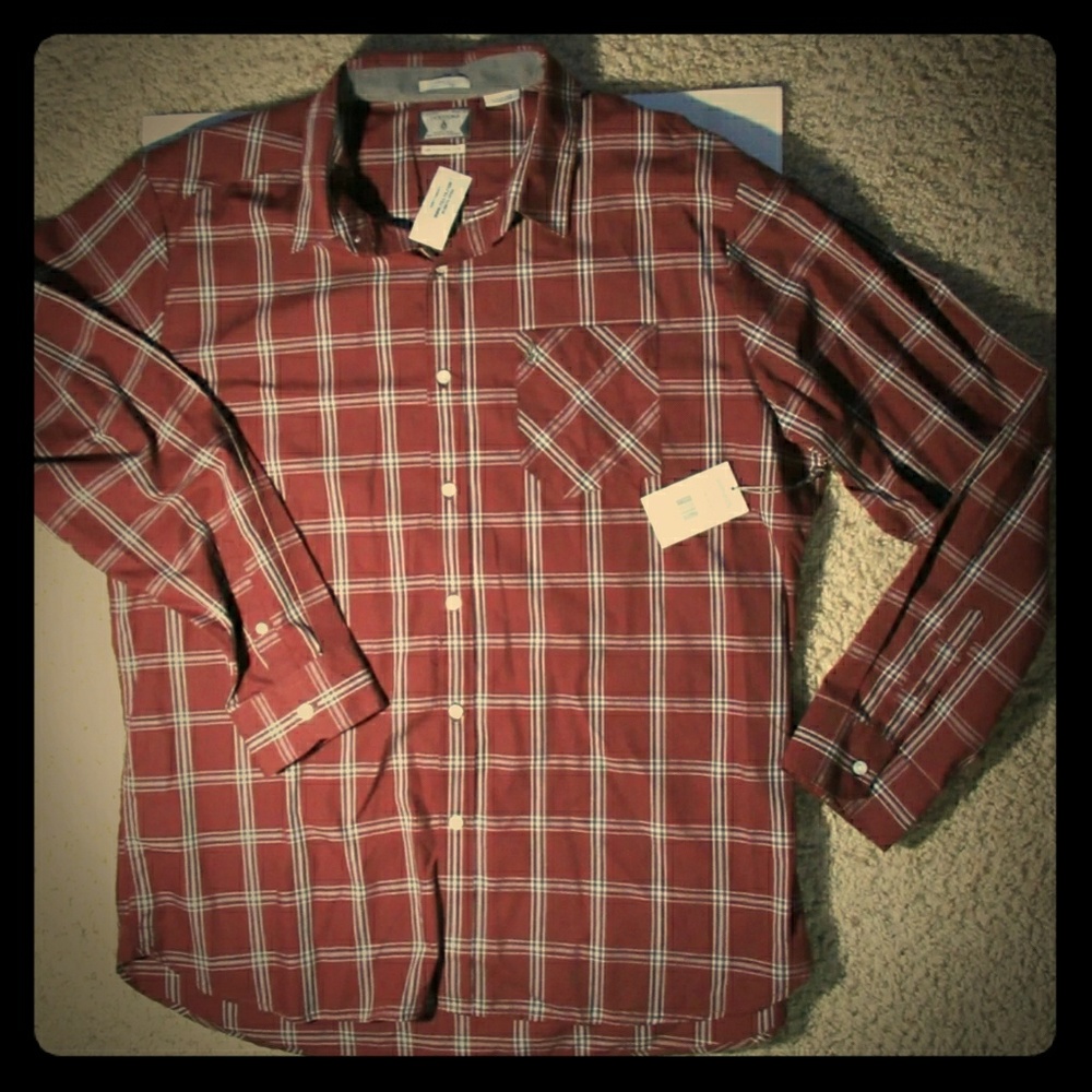VOLCOM  MEN'S  2 XL LONG SLEEVE BUTTON FRONT SHIRT